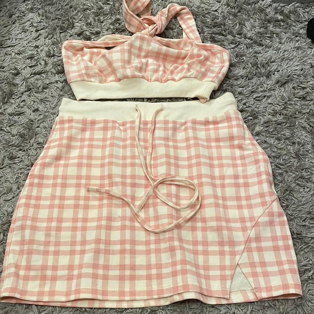 Mini skirt and halter top set